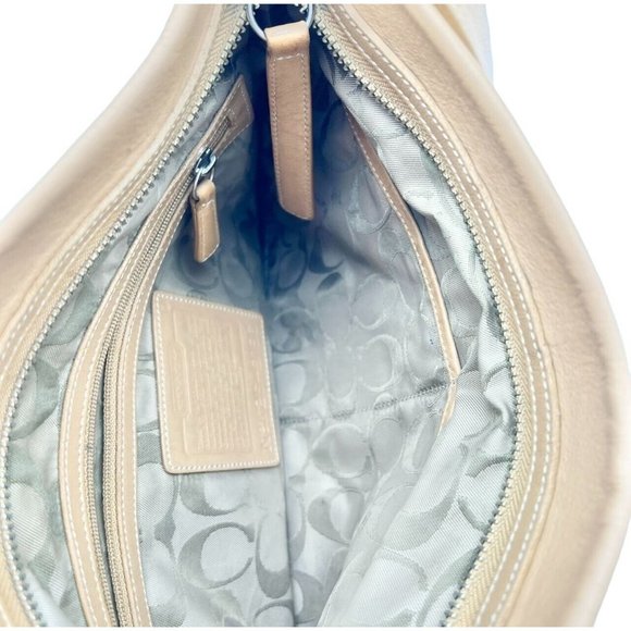 Coach Bucket Purse 11 x 10 x 3.5 Camel Leather Zip Closure Adjustable Strap - Picture 8 of 11